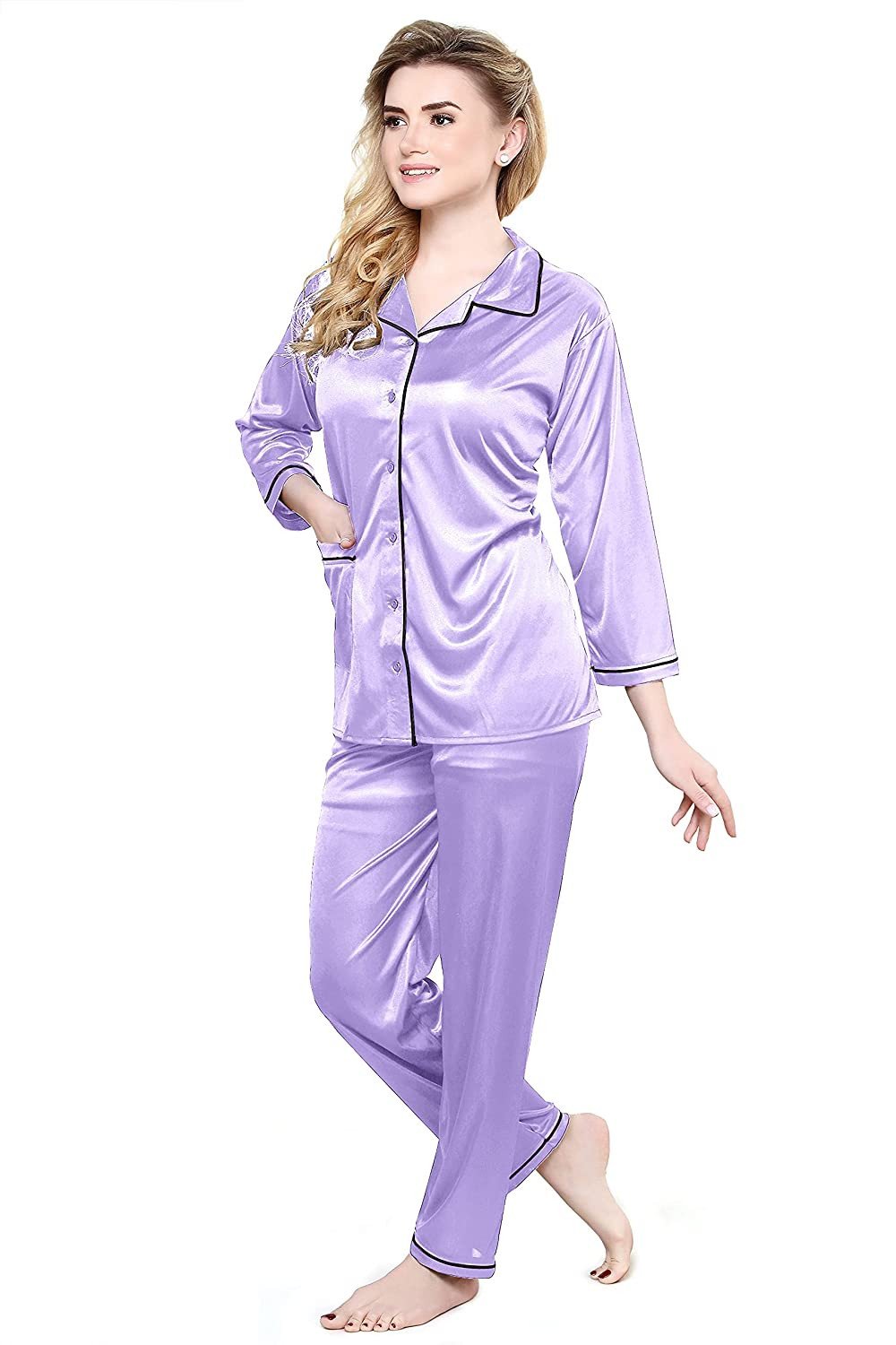Weixinbuy Pajama Set for Kid Baby Boy Girl Button-up Silk Pajama Sleepwear Nightwear Loungewear Clothes Set Gifts for Kids