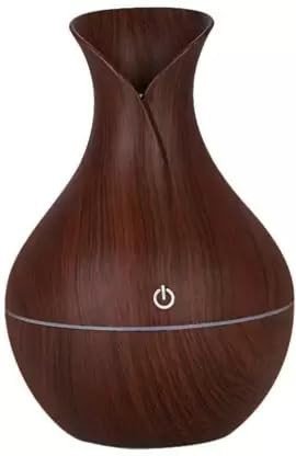 Pot Shape Room Mini USB Humidifier 7 LED Color Change Aroma Diffuser Dark Brown Humidifier