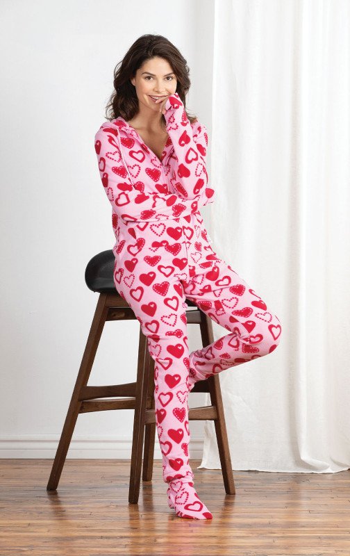 Elonglin Women Hooded Fleece Non-Footed Onesie Pajamas One Piece Jump Sleep Suit