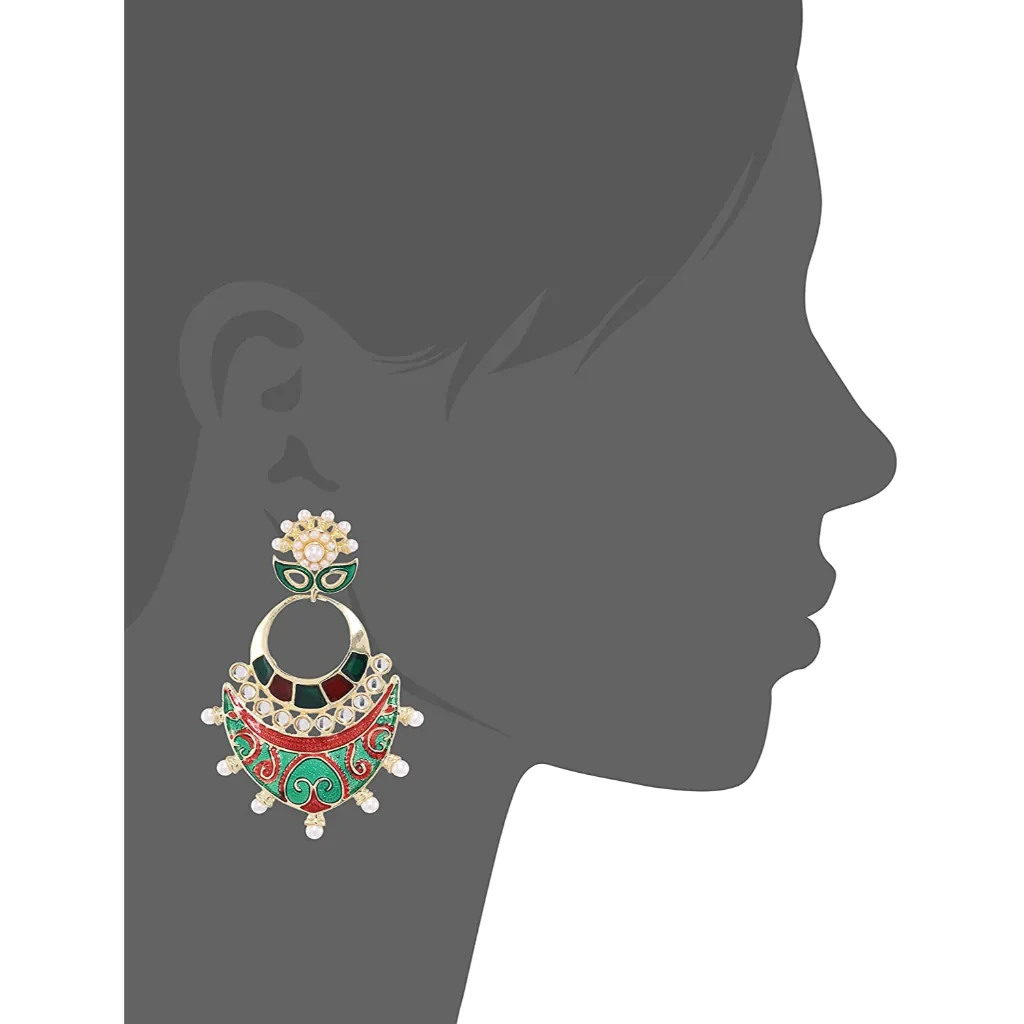 Visit the PANASH Store PANASH Multi Gold-Toned Statement Chandbalis