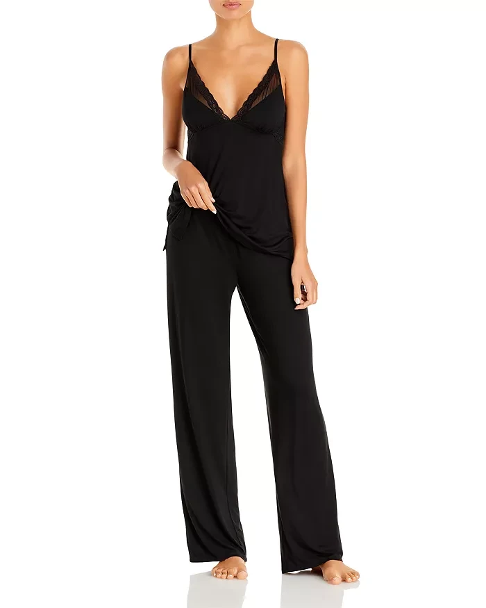 OnGossamer Women's Chic Sleek Pj Set,Black/Cocoa,Medium