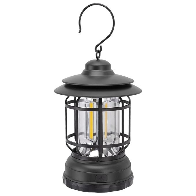 ELBME LED Camping Lantern, Battery Powered Bright COB Camping Light, Outdoor Waterproof Tent Light ​for Camping Picnic BBQ Hiking Fishing, Emergency Light(Black)