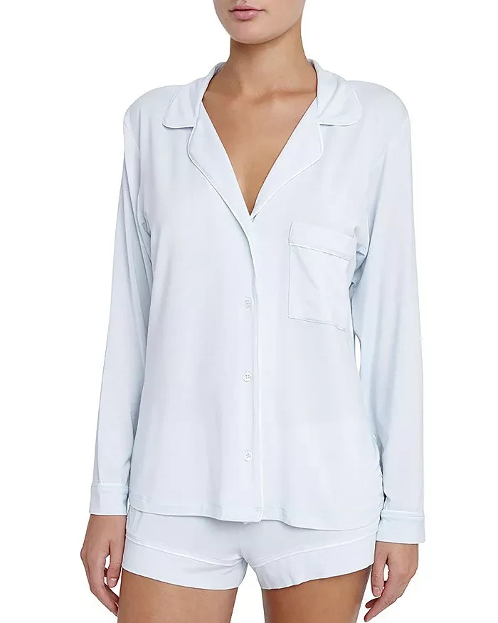 Akula Women's Pj Set 2 Piece Long Sleeve Sleepwear V-Neck Soft Jersey Knit Pjs Lounge Pajamas Loungewear Nightwear