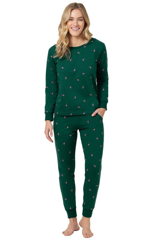 Sephani Night Suits for Women Cotton Printed Night Dress Green Color Night Suit Set of Shirt and Pajama Set Sleepwear for Women