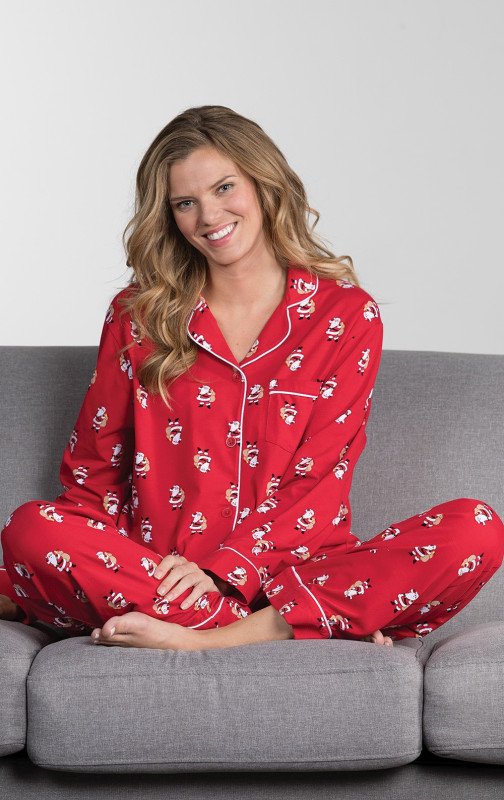 Lands' End Women's Long Sleeve Print Flannel Pajama Top