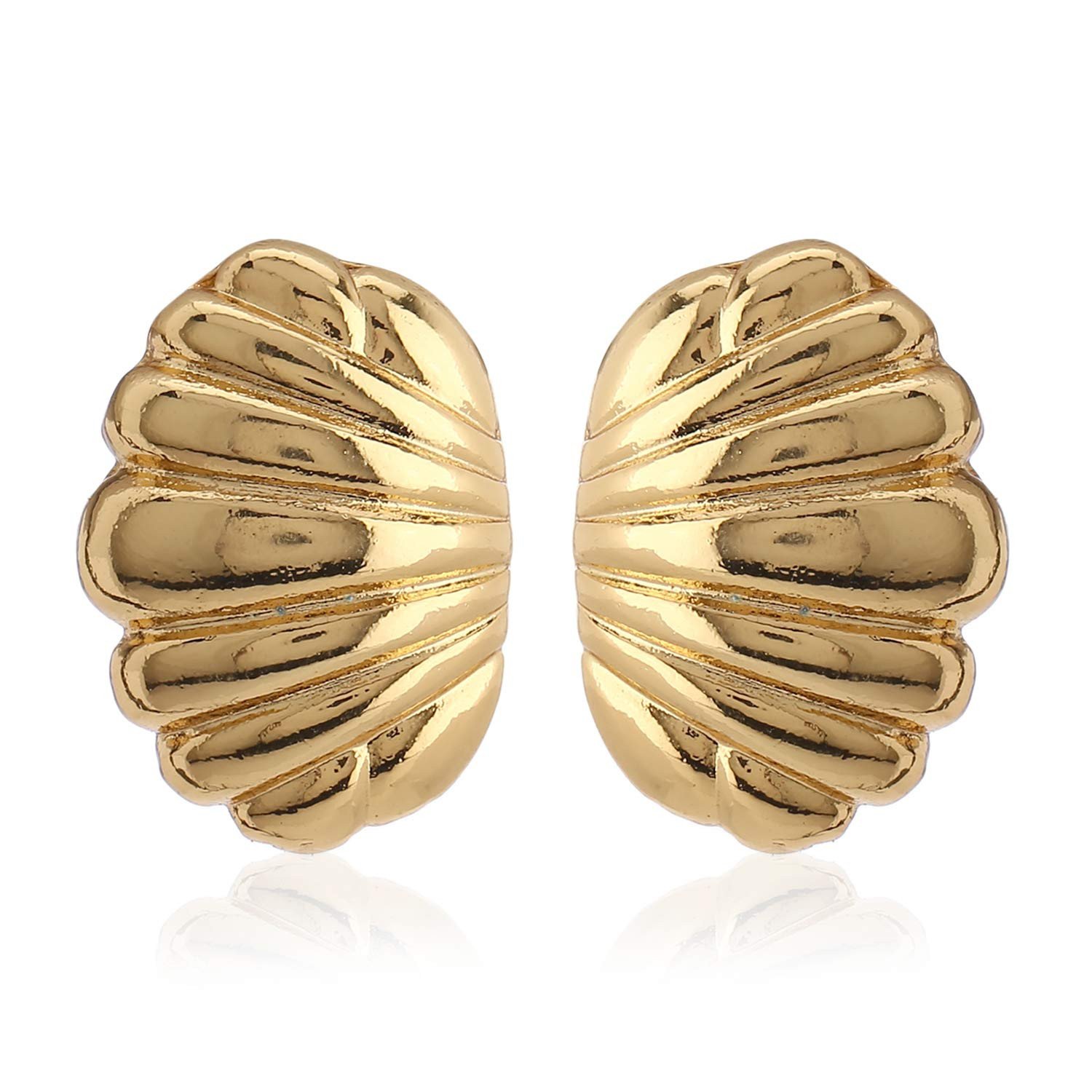 Estele Girl's 24 Kt Gold Plated Sine Wave Pearl Drop Earrings