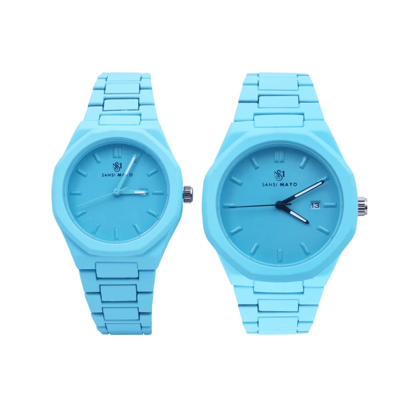 Tia"s  Sky Blue Serenity Wrist Watch Set